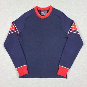 Vintage Demetre Red Blue 100% Virgin Wool Sweater USA Size Juniors Kids L